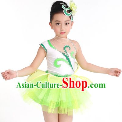 Chinese Competition Dance Costumes Kids Dance Costumes Folk Dances Ethnic Dance Fan Dance Dancing Dancewear for Children