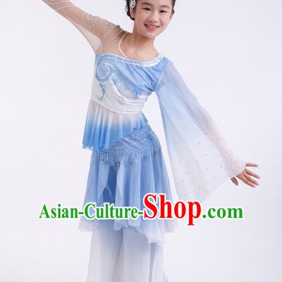 Chinese Competition Classical Dance Costumes Kids Dance Costumes Folk Dances Ethnic Dance Fan Dance Dancing Dancewear for Children