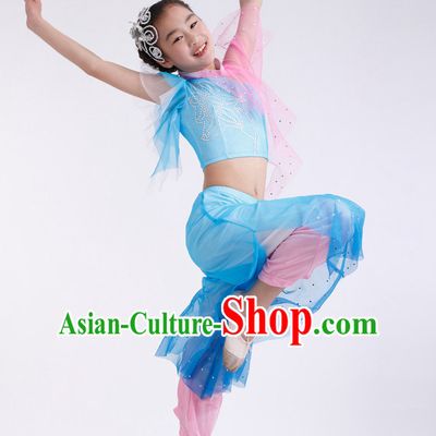 Chinese Competition Modern Dance Costumes Kids Dance Costumes Folk Dances Ethnic Dance Fan Dance Dancing Dancewear for Children