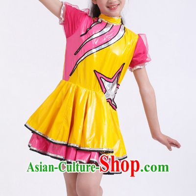 Chinese Competition Modern Dance Costumes Kids Dance Costumes Folk Dances Ethnic Dance Fan Dance Dancing Dancewear for Children