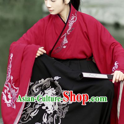 Ancient Chinese Embroidered Hanfu Dress China Traditional Clothing Asian Long Dresses China Clothes Fashion Oriental Outfits for Women or Men