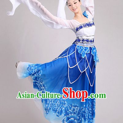 Traditional Chinese Long Sleeve Dancewear Costumes Dancer Costumes Girls Dance Lyrical Dance Costume Ballroom Comtemporary Recital Dancewear Costume