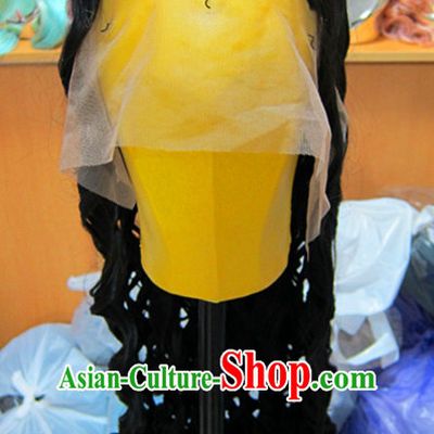 Curly Chinese Traditional Scholar Swordsmen Wig Ancient Knight Men Wigs Ladies Wigs Male Lace Front Wigs Custom Hair Pieces
