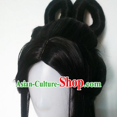 Traditional Chinese Princess Queen Long Black Wigs