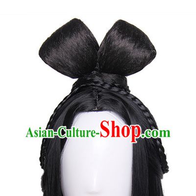 Traditional Chinese Princess Queen Empress Long Black Wigs