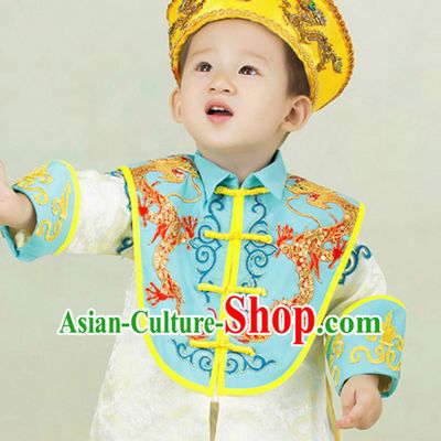 Ancient Chinese Emperor Clothing and Hat Complete Set for Children Kids