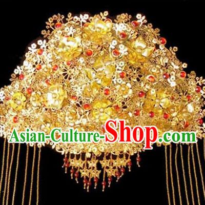 Traditional Chinese Bridal Hat Headdress for Women