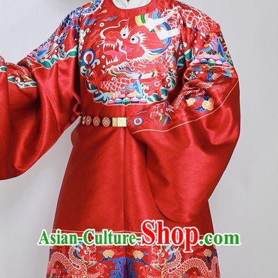 Ancient Chinese Wedding Bridal Clothing and Hat Complete Set for Men