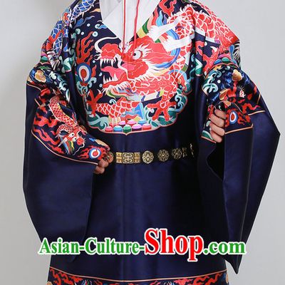 Ancient Chinese Wedding Bridal Clothing and Hat Complete Set for Men