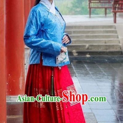 Ancient Chinese Wedding Bridal Clothing and Hat Complete Set for Women