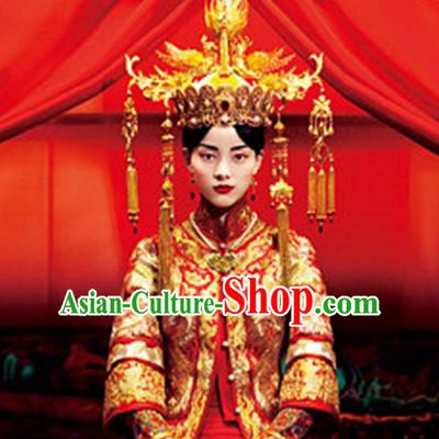 Top Chinese Headdress Wedding Phoenix Crown Hat for Adults Kids Children Women Girls
