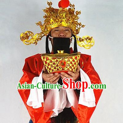 Chinese Headdress Cai Shen Ye Hat for Men
