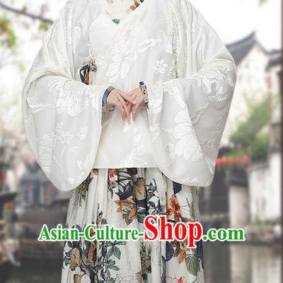 Asian Chinese Ming Dynasty Long Dresses Hanfu Costume Clothing Chinese Robe Chinese Kimono for Women