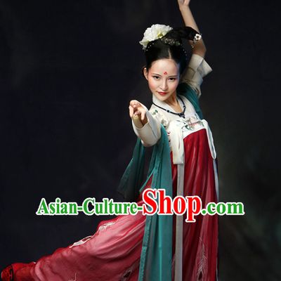 Asian Chinese Tang Dynasty Hanfu Dress Costume Clothing Oriental Dress Chinese Robes Kimono for Women Gilrls Adults Children