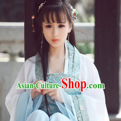 Asian Chinese Han Dynasty Hanfu Dress Costume Clothing Oriental Dress Chinese Robes Kimono for Women Gilrls Adults Children
