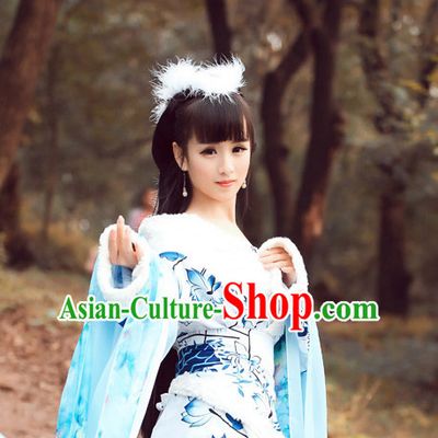 Asian Chinese Han Dynasty Hanfu Dress Costume Clothing Oriental Dress Chinese Robes Kimono for Women Gilrls Adults Children