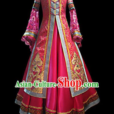 Mongolian People Yuan Dynasty Mongolians Dance Costumes Clothing Clothes Garment Complete Set for Women Girls