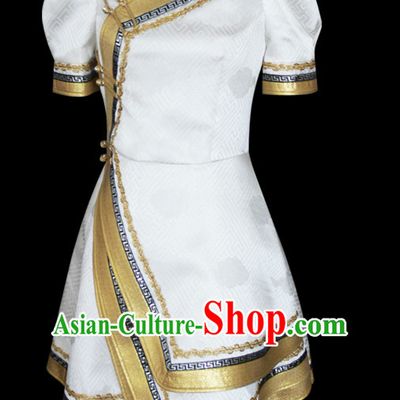 Mongolian People Yuan Dynasty Mongolians Dance Costumes Clothing Clothes Garment Complete Set for Women Girls