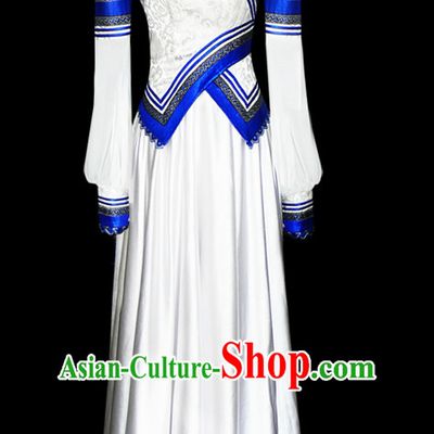 Mongolian People Yuan Dynasty Mongolians Dance Costumes Clothing Clothes Garment Complete Set for Women Girls