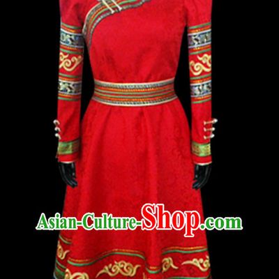 Mongolian People Yuan Dynasty Mongolians Dance Costumes Queen Princess Empress Clothing Clothes Garment Complete Set for Women Girls