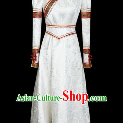 Mongolian People Yuan Dynasty Mongolians Dance Costumes Clothing Clothes Garment Complete Set for Women Girls