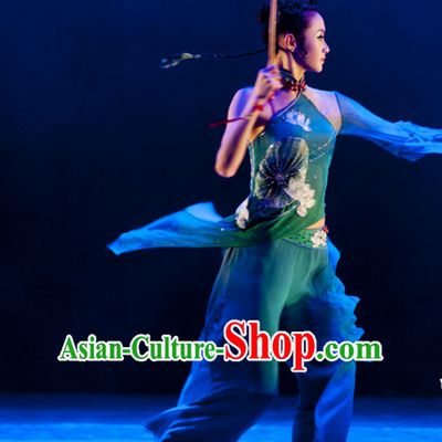 Traditional Chinese Classical Dancing Dancewear Umbrella Dance Costumes for Women