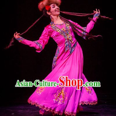 Chinese Traditional Xinjiang Dance Costumes Complete Set for Women or Gilrs