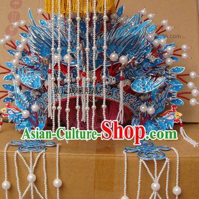 Chinese Beijing Opera Crown Coronet Headpieces Headwear Headdress Hat Phoenix Crown Coronet