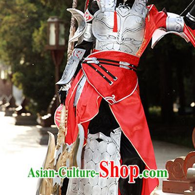 Chinese Superhero Armor Cosplay Costumes Accessories and Hat Complete Set for Men and Adults