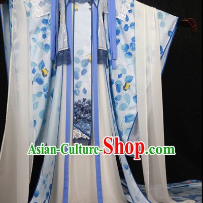 Gorgeous Chinese Fairy Princess Empress Queen Cosplay Costumes Ancient Chinese Clothing Complete Set for Women