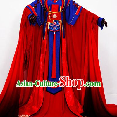 Gorgeous Chinese Fairy Princess Empress Queen Cosplay Costumes Ancient Chinese Clothing Complete Set for Women