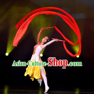 Traditional Red Silk Dance Ribbon Pair