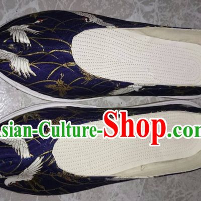 Handmade Chinese Ancient Crane Pattern Princess Shoes for Women and Girls