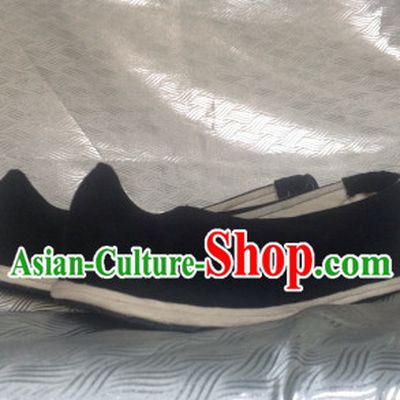 Black Chinese Ancient Handmade Traditional Bow Fabric Shoes for Women and Girls