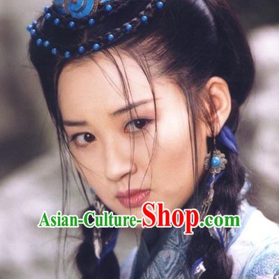 Ancient Chinese Swordswoman Hair Accessories and Wig Set