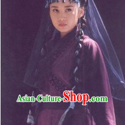 Ancient Chinese Swordswoman Hair Accessories and Wig Set