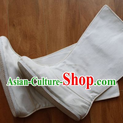Chinese Traditional Opera and Hanfu Long White Boots