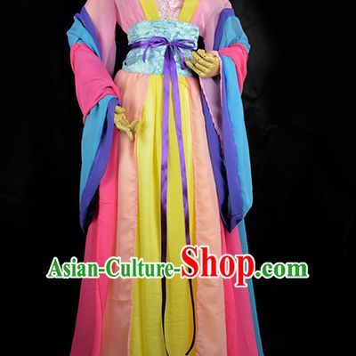 Chinese Traditional Servant Costumes Complete Set for Girls Women
