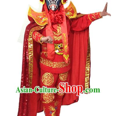 Chinese Bian Lian Mask Change Changing Costumes Helmet Masks Complete Set for Men