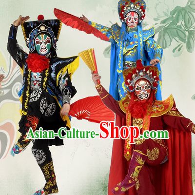 Chinese Bian Lian Mask Change Costumes Helmet Masks Complete Set for Men
