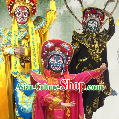 Chinese Bian Lian Mask Change Costumes Helmet Masks Complete Set for Men