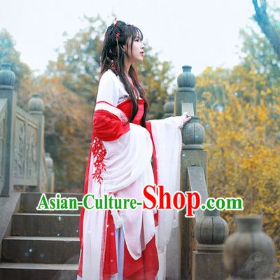 Top Chinese Ancient Red Princess Costumes and Hair Accessories Complete Set