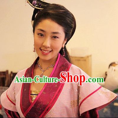 Chinese Ancient Type of Black Wigs and Hair Clips for Women