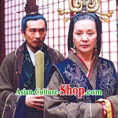 Han Dynasty Chinese Classic Type of Imperial Queen Black Wigs and Headdress for Women