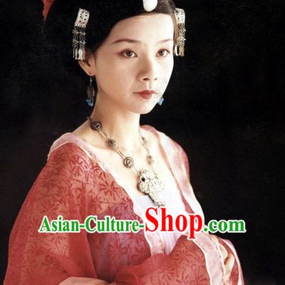 the Tang Dynasty Hairstyles Palace Empress Black Wigs and Hair Accessories for Women or Girls