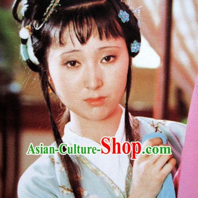 Dream of Red Chamber Lin Daiyu Black Long Wigs for Women or Girls