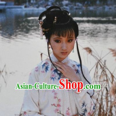Dream of Red Chamber Lin Daiyu Black Long Wig for Women or Girls