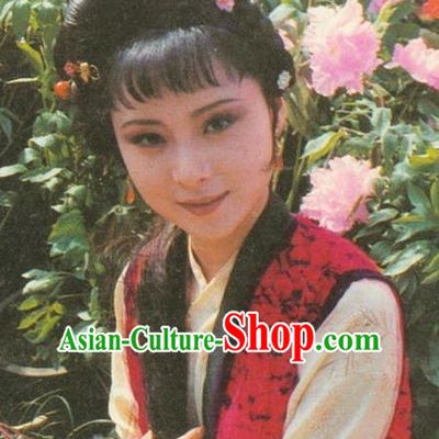 Dream of Red Chamber Women Black Long Wigs