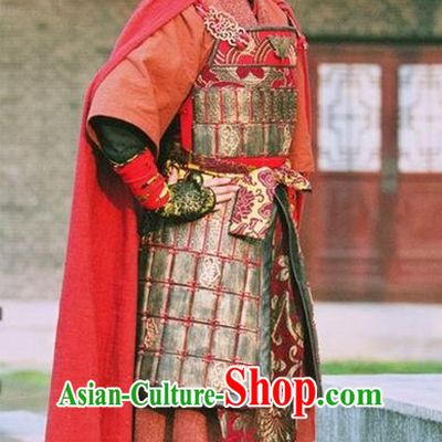 Asian Chinese Ancient Superheroine General Warrior Body Armor Costumes and Headgear Complete Set for Women and Girls