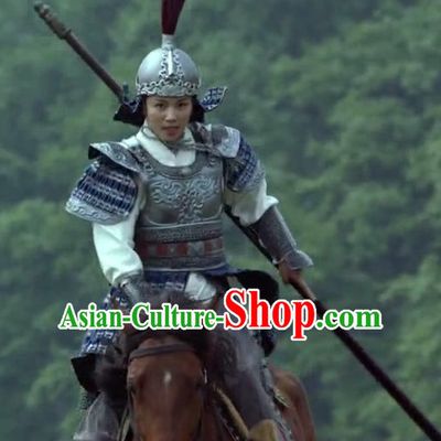 Asian Chinese Ancient Lang Ya Bang Nirvana in Fire Lamellar Body Armor Costumes and Feather Helmet Complete Set